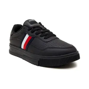 Кожаные кроссовки Supercup с кожаными полосками Tommy Hilfiger, черный