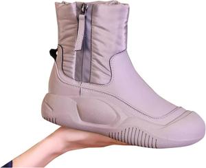 Generic Черные ботильоны для женщин: модные с молнией, с плюшевой подкладкой, водоотталкивающие ботинки, обувь на щиколотку, для походов, свадеб, вечеринок и нарядные туфли