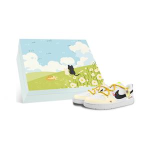 Nike Кроссовки Court Borough Yellow Bear Slip Resistant Low top Skateboard Shoes White Yellow Kids'