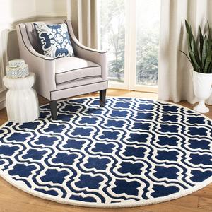 Ковер SAFAVIEH, 214 x 214 см, Chatham Collection Dark Blue/Ivory CHT727C ручной работы геометрический премиум шерстяной