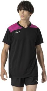 Игровая футболка MIZUNO, с коротким рукавом, с графическим принтом, унисекс, V2MAB113, черный/пурпурный