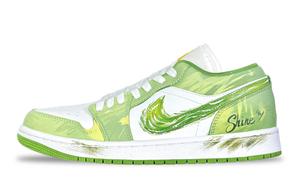 Jordan Air 1 Fairyland, Dreamy Spring устойчивые к истиранию низкие кроссовки для скейтбординга Unisex Green