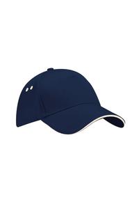 Контрастная бейсболка Ultimate с 5 панелями и сэндвич-козырьком/головным убором Beechfield, темно-синий