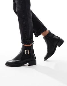 Изысканные черные ботинки челси SEQWL Latte с пряжкой