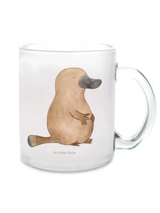 Кружка с изображением храбрости утконоса (без слогана) прозрачная Mr. & Mrs. Panda