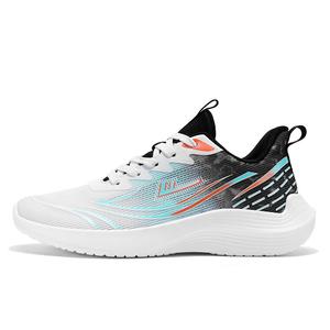 Низкие повседневные кроссовки для бега с противоскользящими амортизаторами и износостойкими свойствами для мужчин WARRIOR, White Blue Black