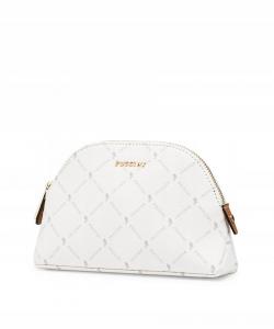 Женская дорожная косметичка полукруглая PUCCINI белая с монограммой QLXP0044-0