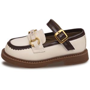 Нескользящие, амортизирующие, легкие, низкие детские кожаные туфли для детей Budding, экрю