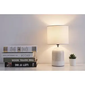 Настольная лампа Sandy Glow, макс. 20 Вт, 230 В, тканевый абажур, керамика E14, тканевый абажур, керамика, E14 - комплект поставки без лампы Pauleen, натуральный/белый