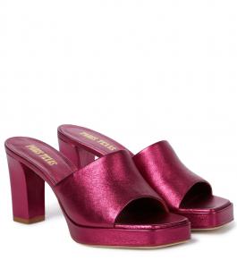 Босоножки Milena из кожи на платформе Paris Texas, Lampone