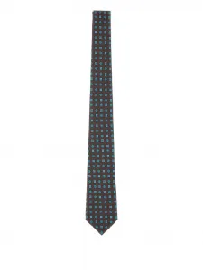 Шелковый галстук с узором Kiton, коричневый