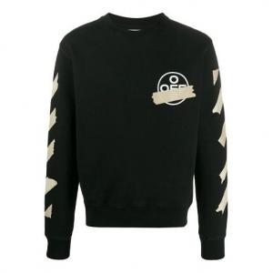 Толстовка OFF-WHITE Tap Arrows Mens Logo Long Sleeve Round Neck Sweater Tape, черный