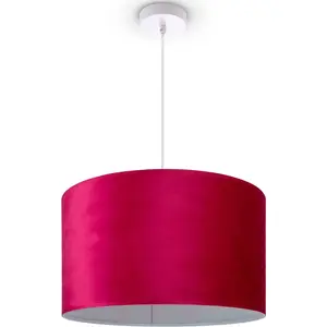 Подвесной светильник Hugo uni Color E27, абажур для гостиной из однотонного велюра, декоративный, с кабелем E27 длиной 1,5 м Paco Home, красный