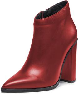 Женские сексуальные ботильоны YDN с острым носком, застежкой-молнией, массивными высокими каблуками для бизнеса и вечеринок, размеры 4-16 US, Red