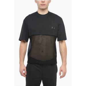 Футболка Slim Fit Mesh с круглым вырезом и пирсингом Neil Barrett, Black