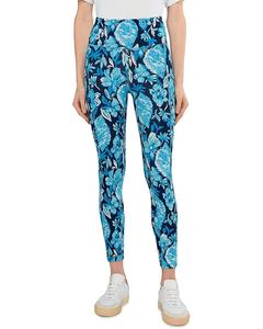 Женские брюки-миди с высокой талией Lilly Pulitzer Weekender, Low Tide Navy Crossgrain Seashell Splendor