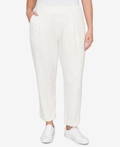 Тяжелые трикотажные брюки больших размеров с манжетами до щиколотки Ruby Rd, Ivory Multi