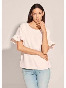 MADELEINE Рубашка-блузка с глянцевой отделкой кремового цвета