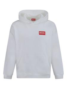 Diesel толстовка с капюшоном S-BOXT из хлопка, белый