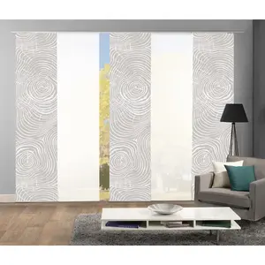 Штора-панель MADERAS на липучке, 5 шт., ВxШ: 245x60 см, включая крепежные элементы Home Wohnideen, кремовыйово-белый