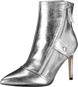 Женские ботильоны FSJ Fashion на высоком каблуке, с заостренным закрытым носком, короткие ботинки с боковой молнией, осенне-зимние туфли для женщин, размеры 4-15 US, Silver