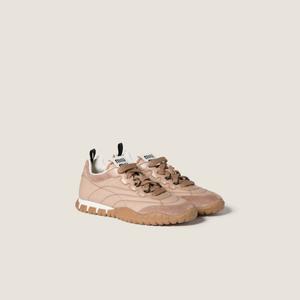 Кроссовки из технической ткани и замши Tyre MIU MIU, бежевый