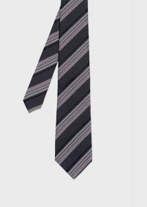 Разноцветный полковой галстук Paul Smith, цвет Dark Gray 1