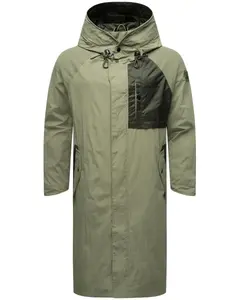 Плащ Stone Harbor "Zafaar", длинный, непромокаемый мужской дождевик с капюшоном Stone Harbour, зеленый