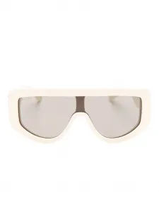 Солнцезащитные очки с логотипом и массивной оправой Gucci, слоновая кость