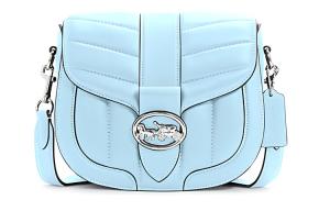 Сумка-седло Georgie из овчины, через плечо, кроссбоди Trumpets для женщин светло-голубой COACH