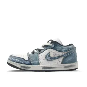 Баскетбольные кроссовки Nike Air 1 Chaos Denim Low Top Vintage Unisex Denim Blue Jordan, Denim Blue