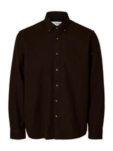Рубашка на пуговицах классического кроя SELECTED SLHRegnoah, темно-коричневый
