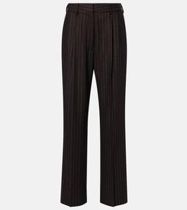 Прямые брюки из лисьей шерсти и кашемира Blazé Milano, Choco