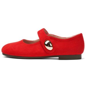 OMS Красные женские балетки Мэри Джейн, цвет Red