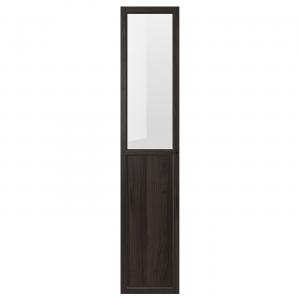 Панельная/стеклянная дверь IKEA, 40x192 см, цвет dark brown oak effect