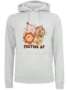 Пуловер F4NT4STIC Hoodie Festive AF Christmas Tree Balls, пятнистый серый