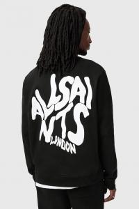 Хлопковая толстовка ORLANDO Allsaints, черный