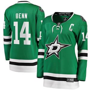 Женская домашняя джерси Jamie Benn Kelly Green Dallas Stars с нашивкой капитана Fanatics