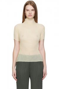 Issey Miyake Топ из шифона Off-White с перекрученными нитями (3 шт.)