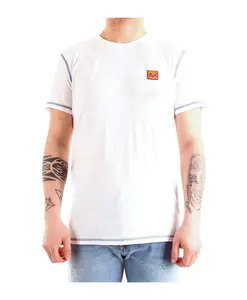 Белая хлопковая футболка приталенного кроя Sun68, белый