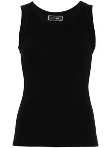 STYLAND ребристый хлопковый топ, черный