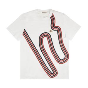 Moncler Футболка с короткими рукавами и принтом Белый/Красный