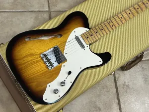 Fender Custom Shop 1950-е Telecaster Thinline Journeyman Relic 2025 года, двухцветный Sunburst