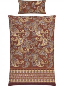 Постельное белье из сатина Mako цвета терра Erwin Müller, 155x220 см (40x80 см)