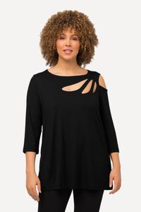 ULLA POPKEN Женская рубашка с вырезами, А-силуэт, вырез лодочкой, рукав 3/4