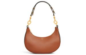 Гладкая кожаная сумка через плечо коровья среднего размера женская рыжевато-коричневая CELINE