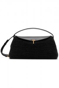 Сумка T-Lock из плетеной кожи Toteme, черный