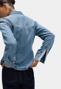 Западная блузка на пуговицах Marks & Spencer, Blue Denim