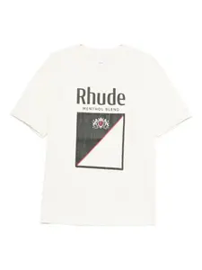 Футболка с принтом логотипа Rhude, белый
