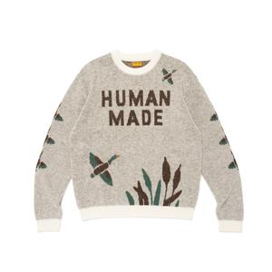Свитера FW25 унисекс с круглым вырезом, средней толщины Human Made, белый